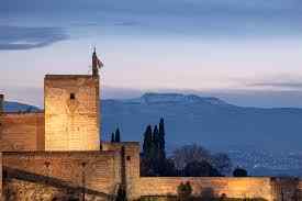 Torre de la Vela na Alcazaba, Alhambra Granada, com vistas panorâmicas da cidade